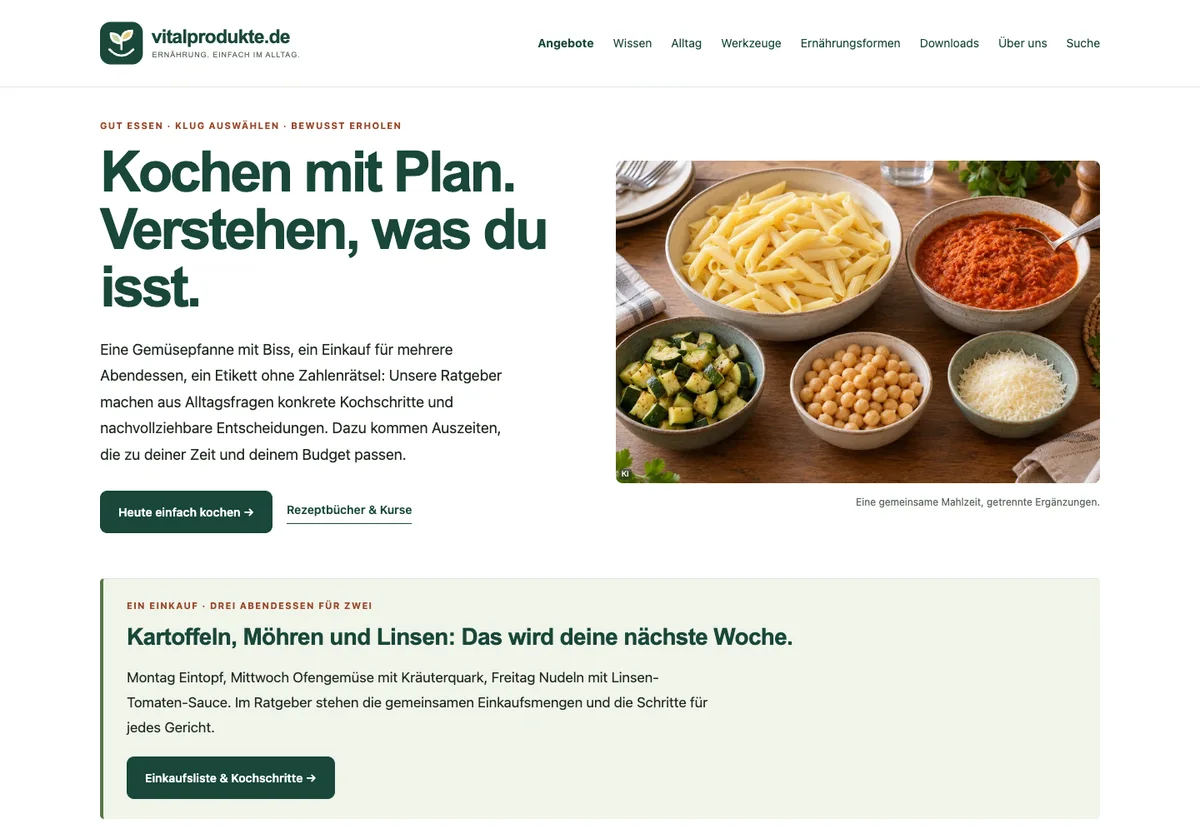 Einblick in das Projekt Vitalprodukte